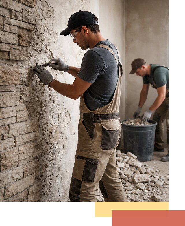 Демонтаж декоративного камня в Арсеньеве профессионально и безопасно