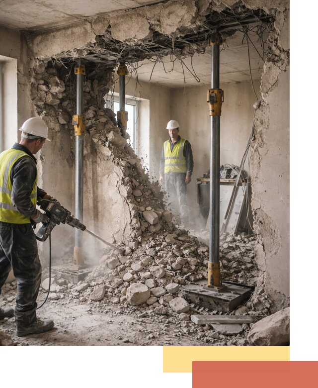 Снос несущих стен в Арсеньеве с гарантией безопасности и качества