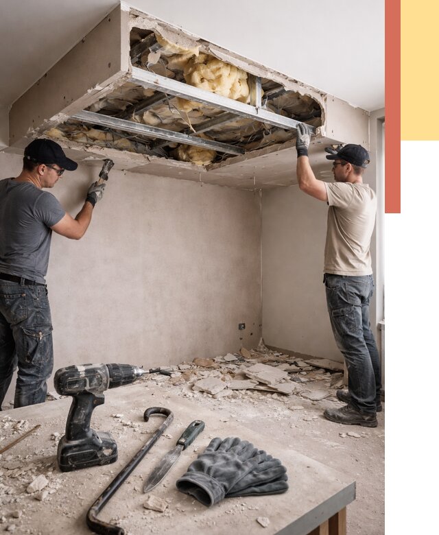 Демонтаж короба из гипсокартона в Арсеньеве от 1563 руб. — быстро и недорого | ОТДЕЛОЧНИК-Рсн