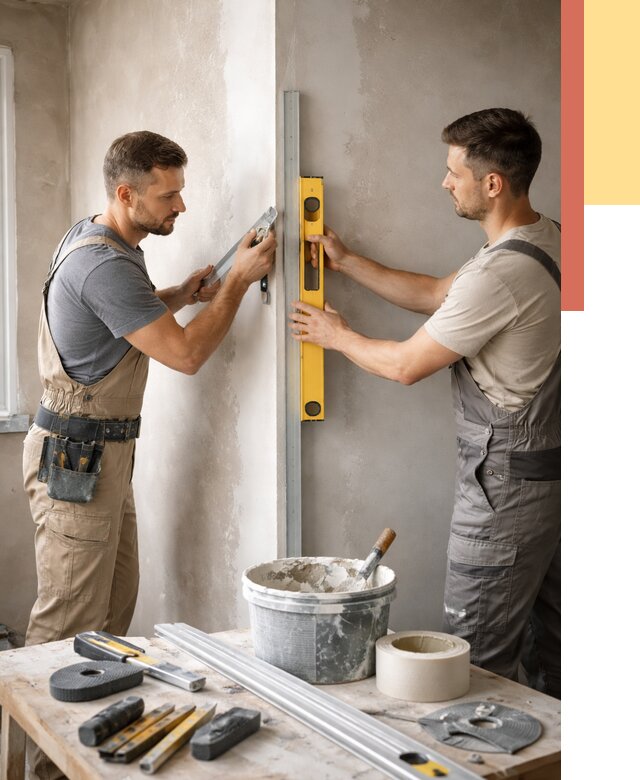 Выведение углов стен в Арсеньеве от 1902 руб. быстро и недорого | ОТДЕЛОЧНИК-Рсн