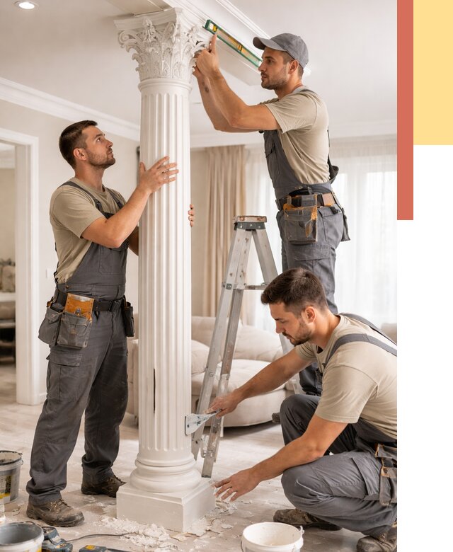 Установка декоративных колонн в Арсеньеве от 12336 руб. под ключ | ОТДЕЛОЧНИК-Рсн