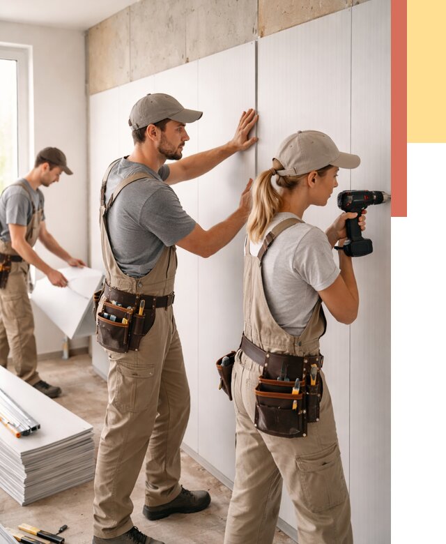 Монтаж ПВХ панелей на стены в Арсеньеве от 463 руб/м2 — быстро и недорого | ОТДЕЛОЧНИК-Рсн