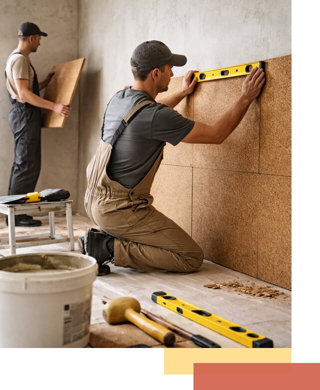 Монтаж пробковых панелей на стены в Арсеньеве быстро и качественно