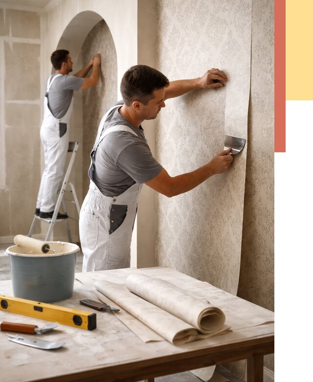 Поклейка обоев на сложные стены в Арсеньеве от 2878 руб. под ключ | ОТДЕЛОЧНИК-Рсн