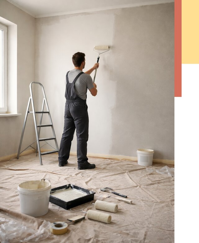 Покраска стен моющейся краской в Арсеньеве от 360 руб./м² — быстро и недорого | ОТДЕЛОЧНИК-Рсн