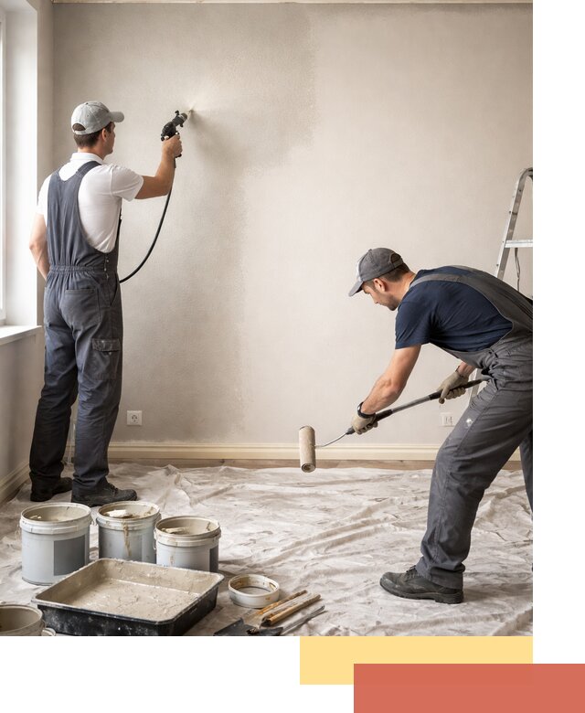 Покраска стен моющейся краской и защита поверхностей в Арсеньеве