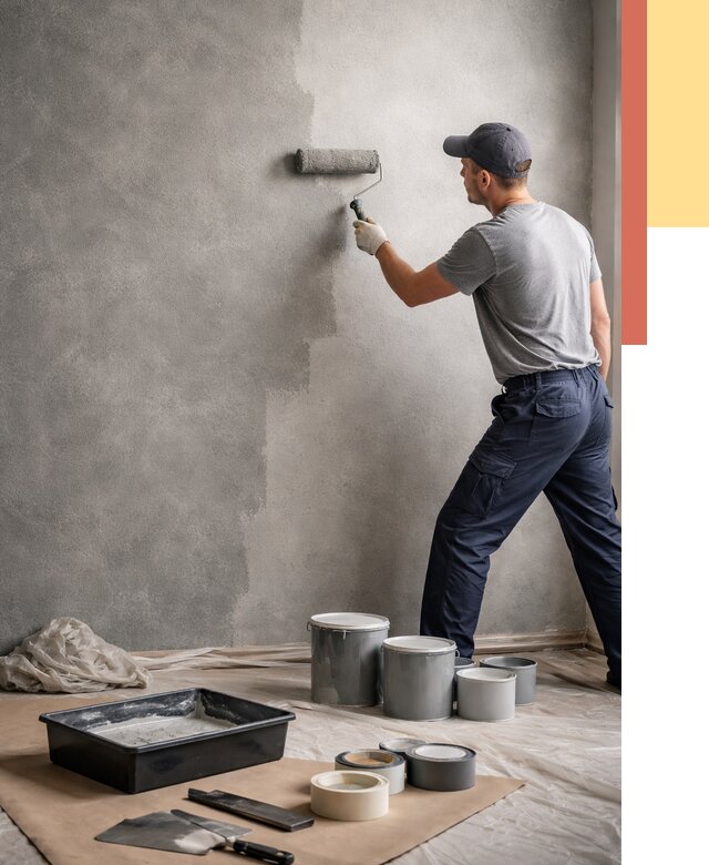 Покраска стен под бетон в Арсеньеве от 668 руб. за м2 — быстро и недорого | ОТДЕЛОЧНИК-Рсн