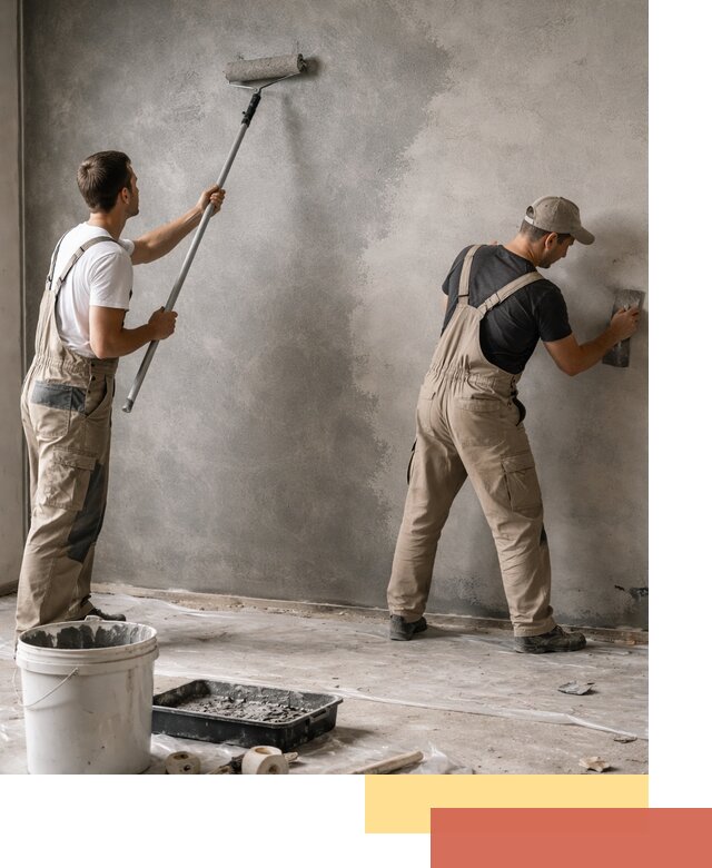 Покраска стен под бетон в Арсеньеве профессионально и недорого