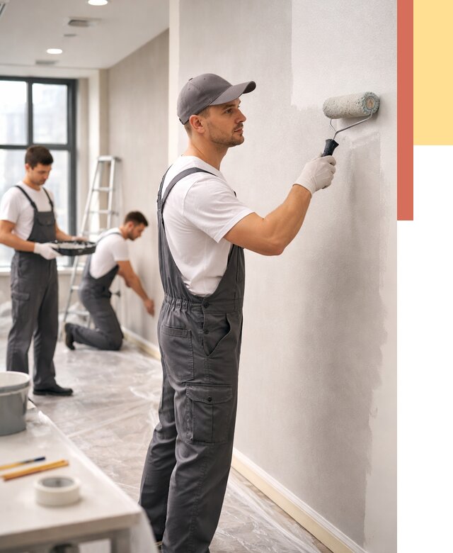 Покраска стен в офисе в Арсеньеве от 8738 руб. — быстро и недорого | ОТДЕЛОЧНИК-Рсн