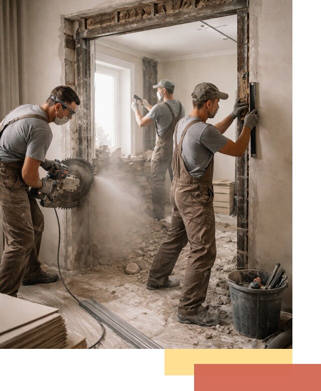 Расширение дверного проема под установку новой двери в Арсеньеве