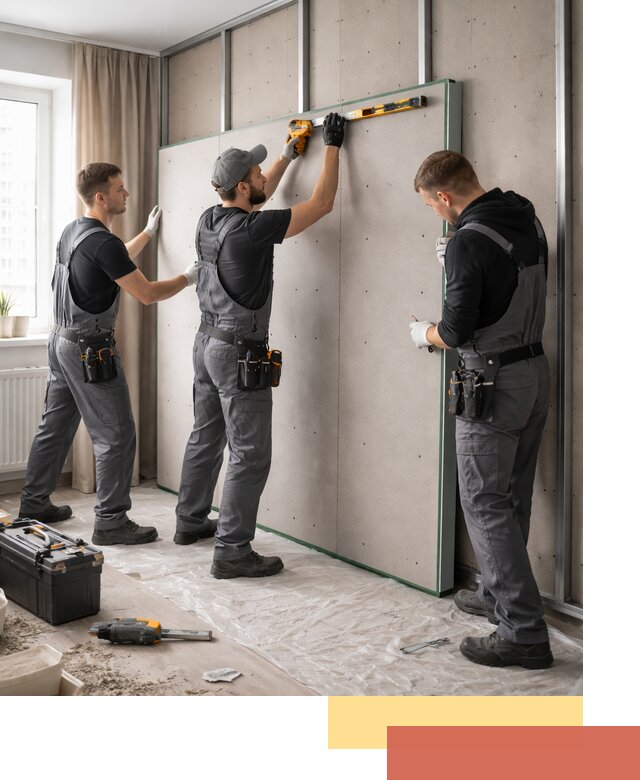 Шумоизоляция стен панелями ЗИПС в Арсеньеве для жилых и коммерческих помещений