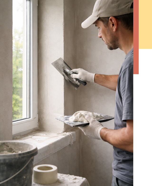 Штукатурка откосов в Арсеньеве от 4626 руб/м² — услуги и выравнивание под ключ | ОТДЕЛОЧНИК-Рсн