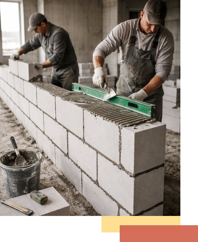Кладка перегородок из газобетона в Арсеньеве быстро и качественно