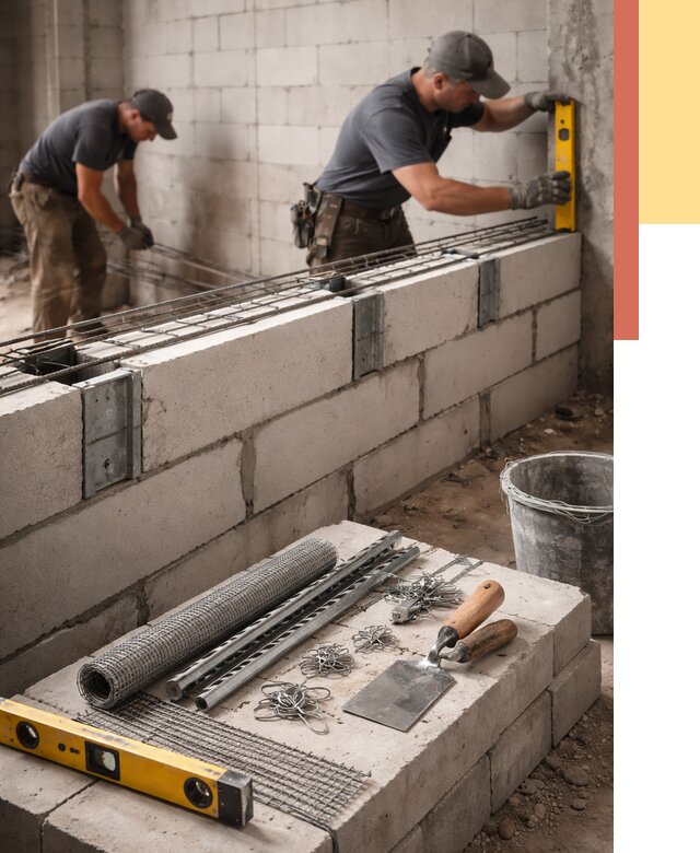 Армирование кладки перегородок в Арсеньеве от 771 руб. под ключ | ОТДЕЛОЧНИК-Рсн