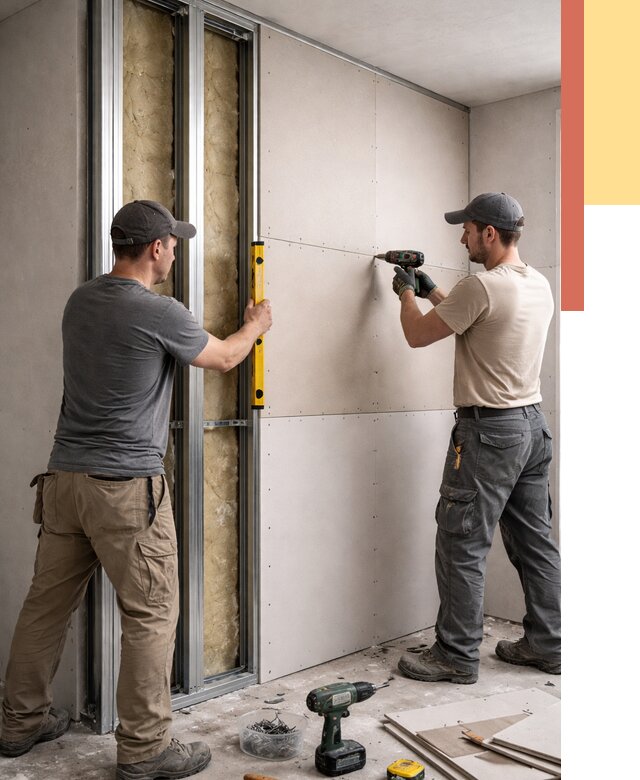 Монтаж двухслойной перегородки из гипсокартона в Арсеньеве от 1491 руб. | ОТДЕЛОЧНИК-Рсн