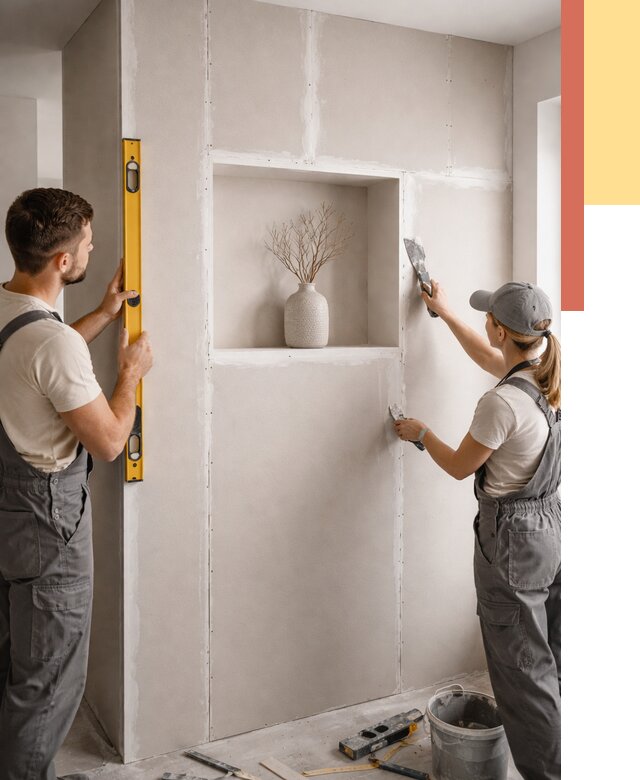 Перегородка из гипсокартона с нишей в Арсеньеве от 3341 руб. под ключ | ОТДЕЛОЧНИК-Рсн