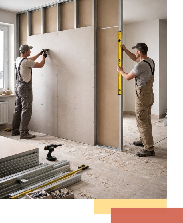 Зонирующая перегородка из гипсокартона под ключ в Арсеньеве