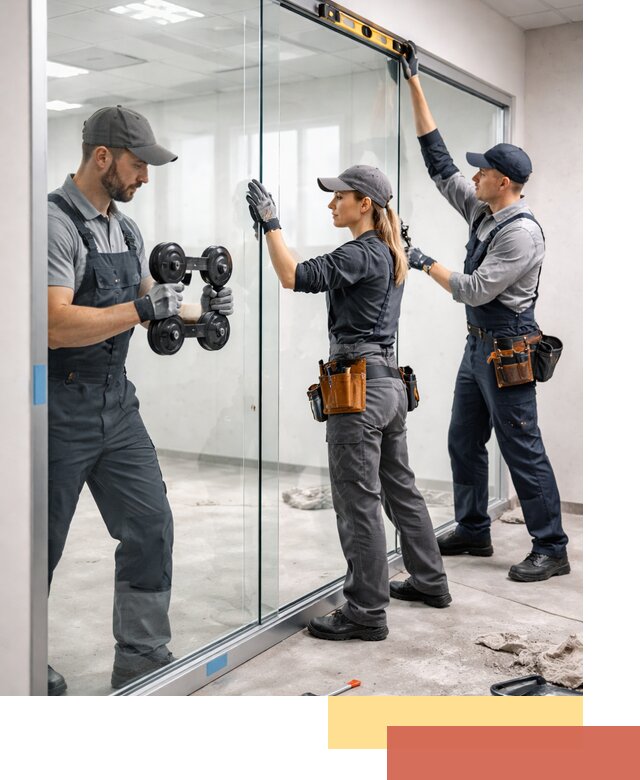 Профессиональный монтаж стеклянных перегородок в Арсеньеве