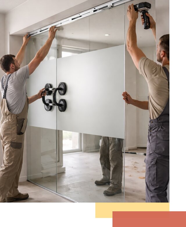 Матовые стеклянные перегородки под ключ в Арсеньеве