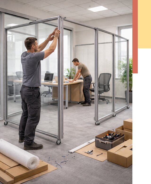 Мобильные офисные перегородки в Арсеньеве от 12850 руб. — установка под ключ | ОТДЕЛОЧНИК-Рсн