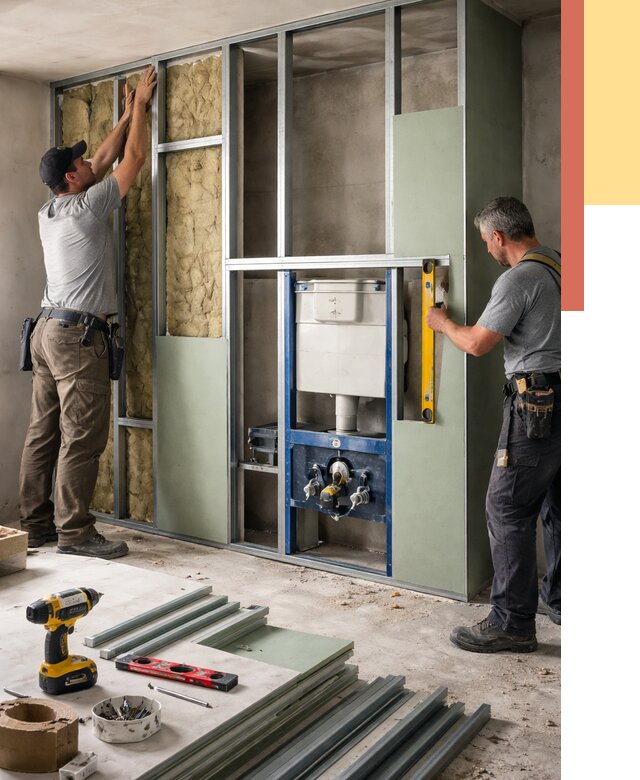 Установка сантехнических перегородок в Арсеньеве от 8738 руб. | ОТДЕЛОЧНИК-Рсн