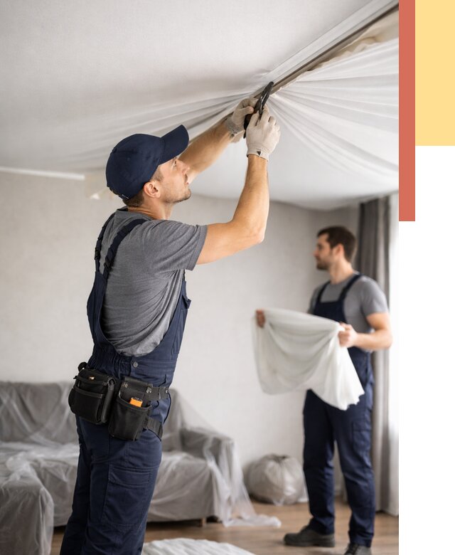 Демонтаж натяжного потолка в Арсеньеве от 4626 руб. — снятие и разбор под ключ | ОТДЕЛОЧНИК-Рсн