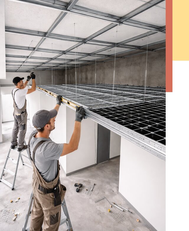 Монтаж потолка грильято в Арсеньеве от 463 руб./м² — быстрая сборка под ключ | ОТДЕЛОЧНИК-Рсн