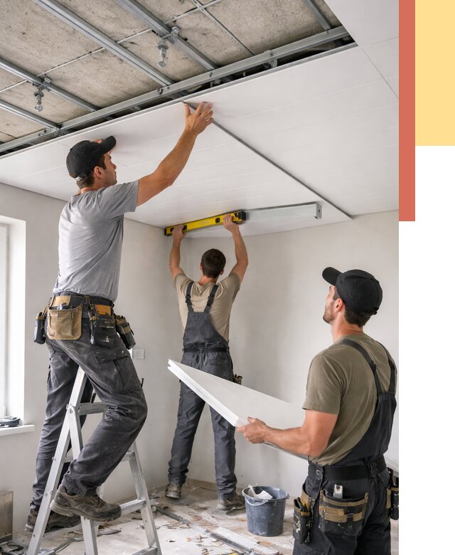 Монтаж потолка из ПВХ панелей в Арсеньеве от 3598 руб./м2 — быстро и недорого | ОТДЕЛОЧНИК-Рсн