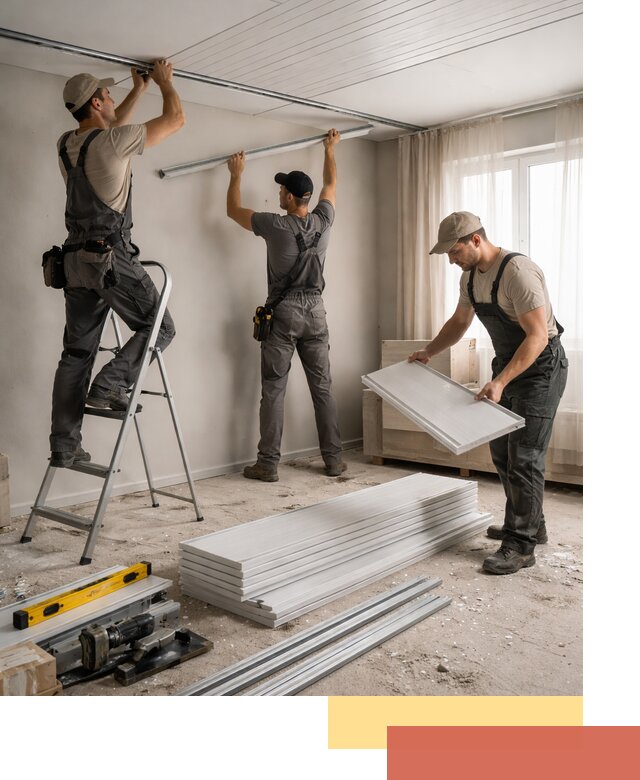 Монтаж потолка из ПВХ панелей в Арсеньеве оперативно и качественно