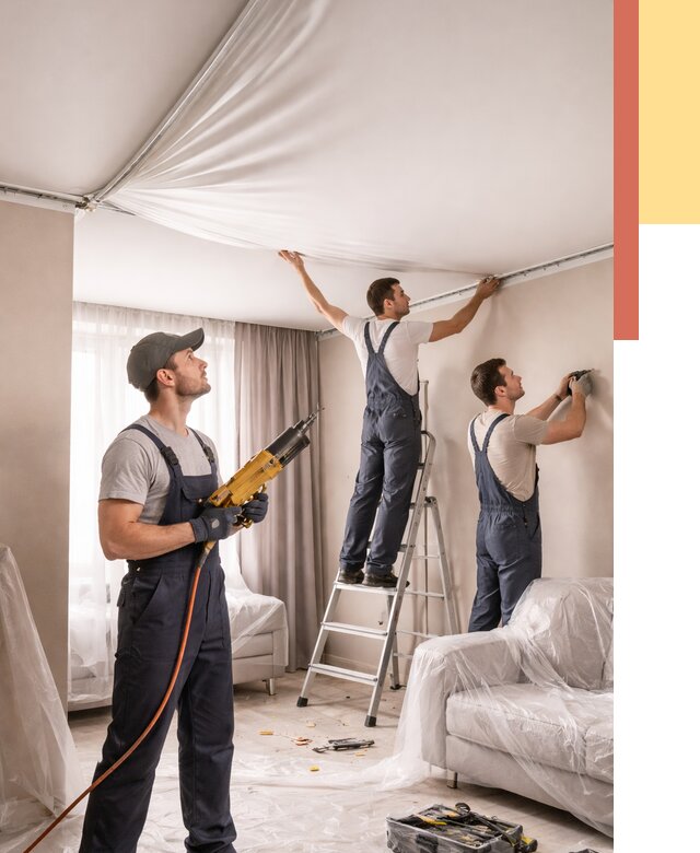 Установка натяжного потолка в Арсеньеве от 4626 руб. | Быстро и недорого — ОТДЕЛОЧНИК-Рсн