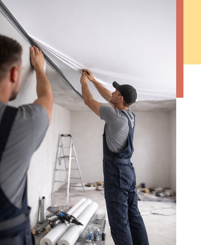 Монтаж матового натяжного потолка в Арсеньеве от 4626 руб./м² — быстро и недорого | ОТДЕЛОЧНИК-Рсн