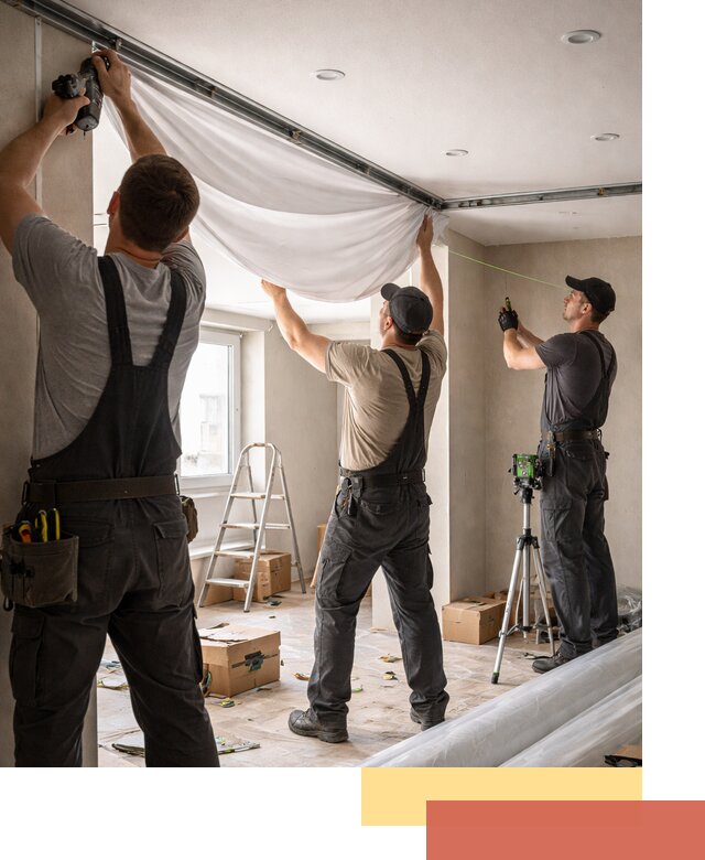 Монтаж парящего натяжного потолка под ключ в Арсеньеве