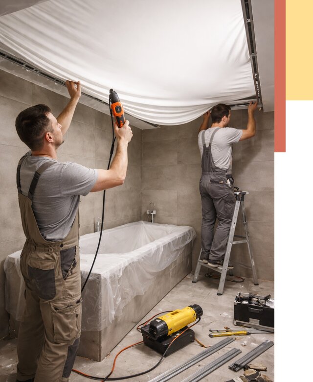 Монтаж натяжного потолка в ванной в Арсеньеве от 1234 руб. под ключ | ОТДЕЛОЧНИК-Рсн