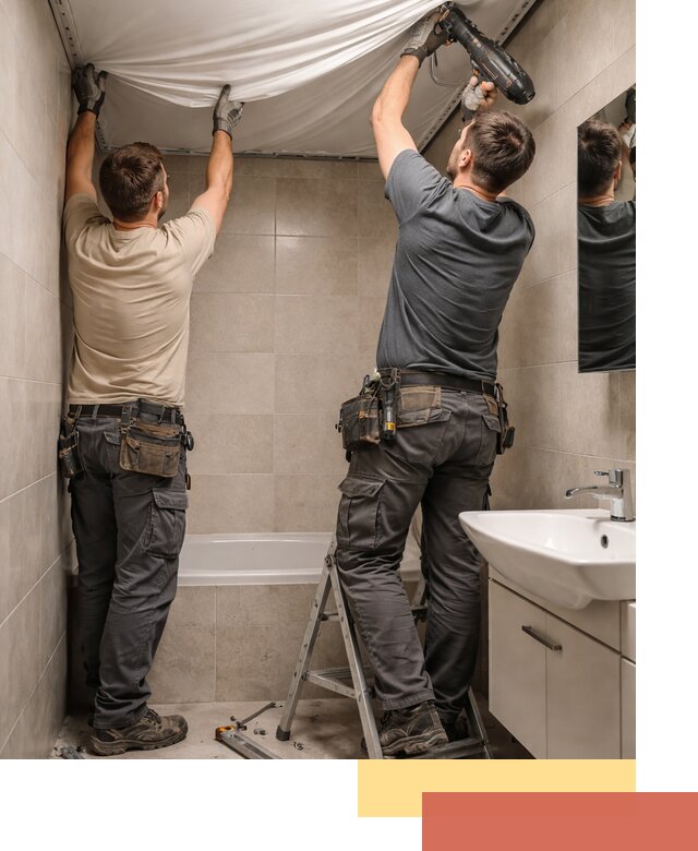 Монтаж натяжного потолка в ванной в Арсеньеве быстро и качественно