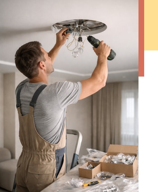 Установка люстры в натяжной потолок в Арсеньеве от 1234 руб. | Быстро и недорого — ОТДЕЛОЧНИК-Рсн