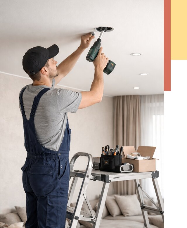 Установка и монтаж точечных светильников в натяжной потолок в Арсеньеве от 1850 руб. | ОТДЕЛОЧНИК-Рсн