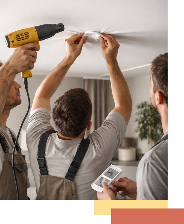 Ремонт прокола полотна натяжного потолка в Арсеньеве