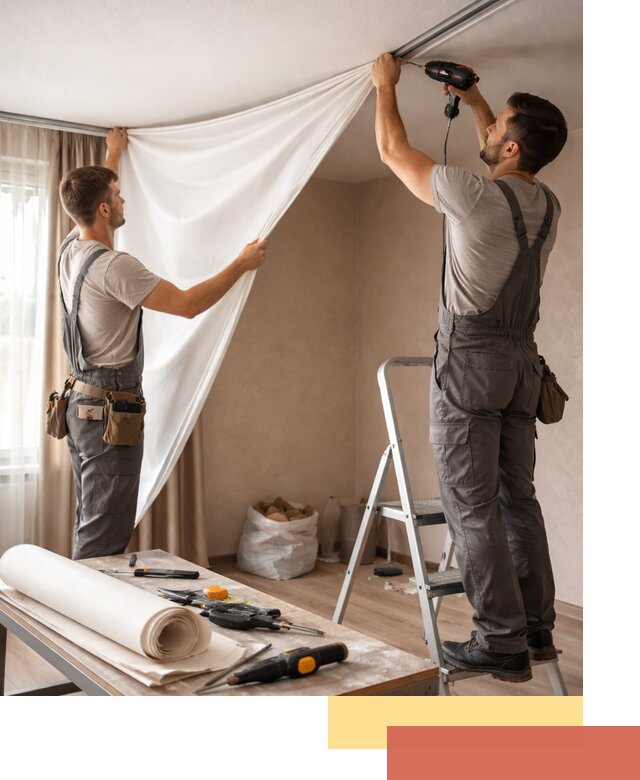 Замена полотна натяжного потолка в Арсеньеве быстро и качественно