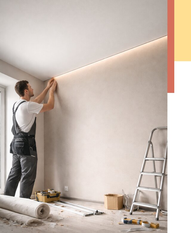 Теневые натяжные потолки в Арсеньеве от 8430 руб. под ключ | ОТДЕЛОЧНИК-Рсн