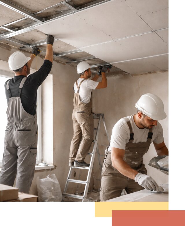 Одноуровневый потолок из гипсокартона в Арсеньеве — монтаж и отделка