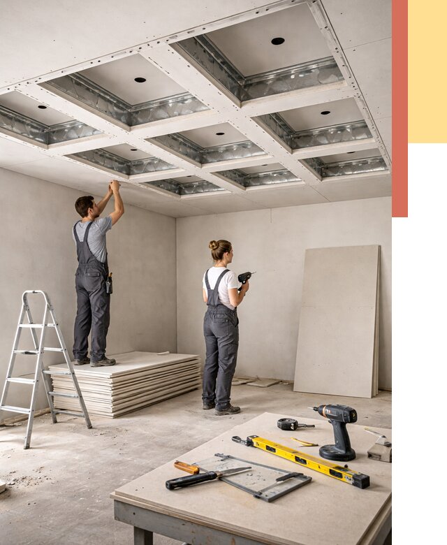 Кессонный потолок из гипсокартона в Арсеньеве от 1902 руб. — монтаж и под ключ | ОТДЕЛОЧНИК-Рсн