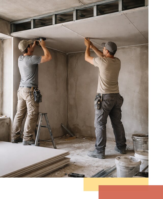 Короб из гипсокартона на потолке под ключ в Арсеньеве