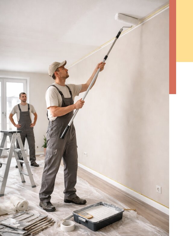 Покраска потолка из гипсокартона в Арсеньеве от 4626 руб./м2 — услуги под ключ | ОТДЕЛОЧНИК-Рсн