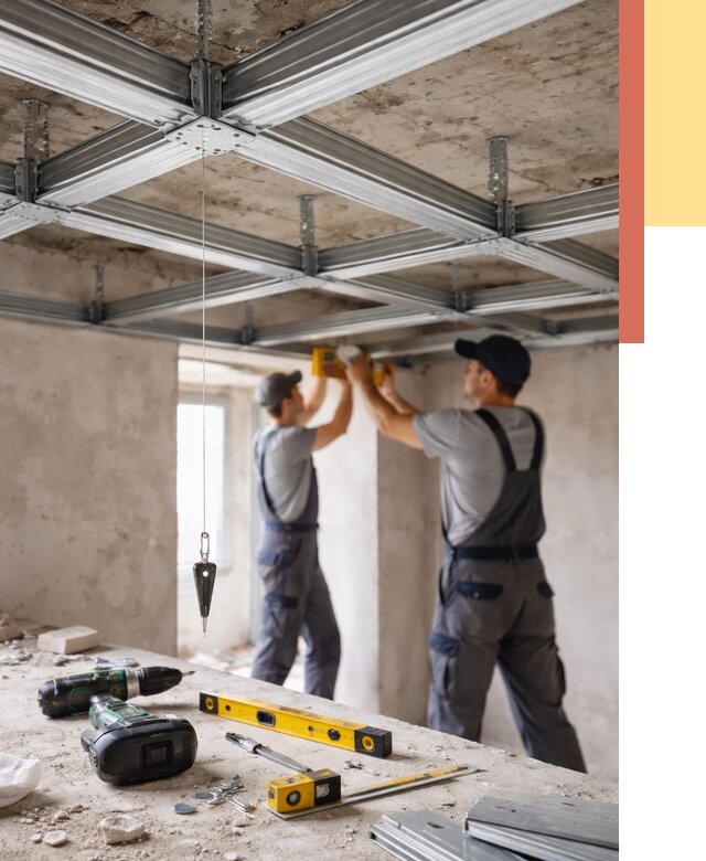 Монтаж каркаса потолка из профиля в Арсеньеве от 4626 руб. — услуги ОТДЕЛОЧНИК-Рсн