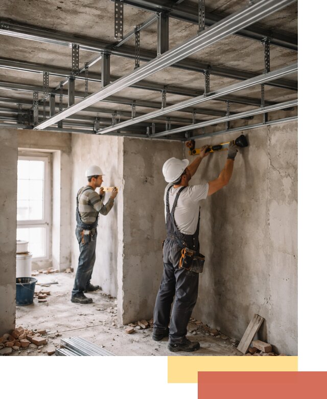 Монтаж каркаса потолка из профильного профиля в Арсеньеве