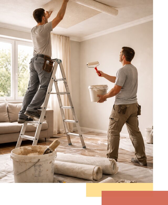 Поклейка обоев на потолок в Арсеньеве — качественно и быстро