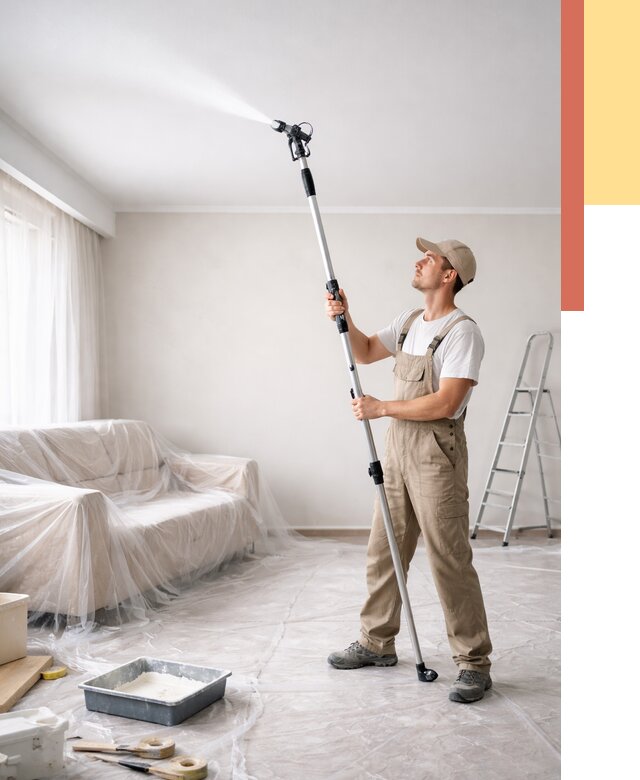 Покраска потолка краскопультом в Арсеньеве от 4626 руб. быстро и недорого | ОТДЕЛОЧНИК-Рсн