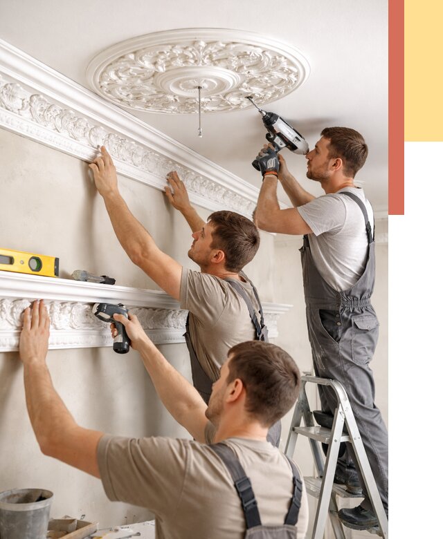 Монтаж лепнины на потолок в Арсеньеве от 3290 руб. быстро и недорого | ОТДЕЛОЧНИК-Рсн